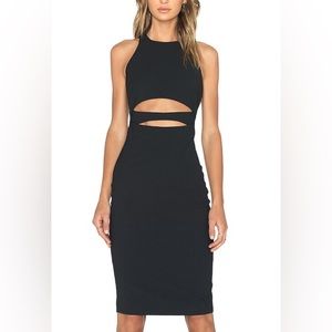 Elizabeth and James Cali Black Dress Front Cut out Back Slit